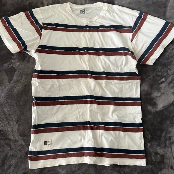 Vintage 90s Grunge Lira Striped T-Shirt - Picture 1 of 4